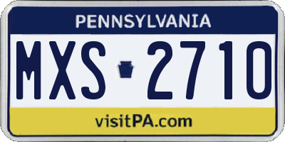 PA license plate MXS2710