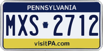 PA license plate MXS2712