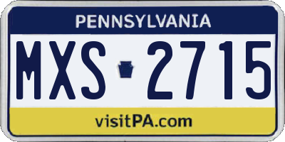 PA license plate MXS2715