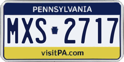 PA license plate MXS2717