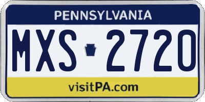 PA license plate MXS2720