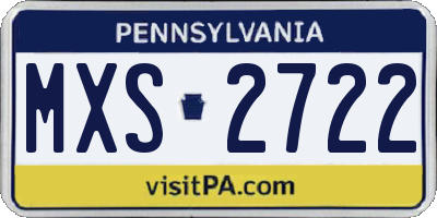 PA license plate MXS2722