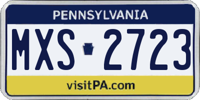 PA license plate MXS2723