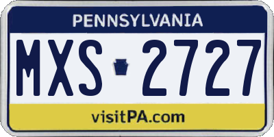 PA license plate MXS2727