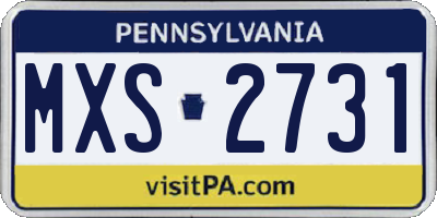 PA license plate MXS2731