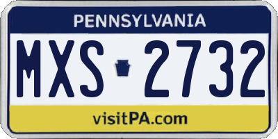 PA license plate MXS2732