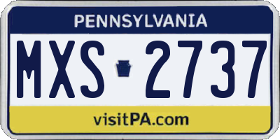 PA license plate MXS2737
