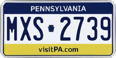 PA license plate MXS2739