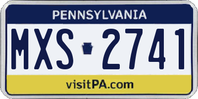 PA license plate MXS2741