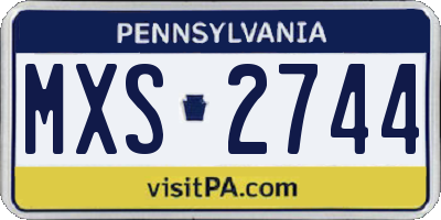 PA license plate MXS2744