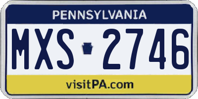 PA license plate MXS2746
