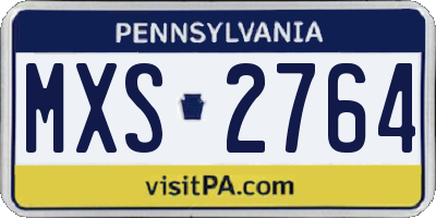 PA license plate MXS2764