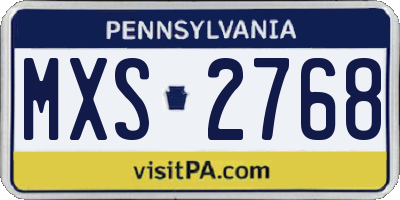 PA license plate MXS2768