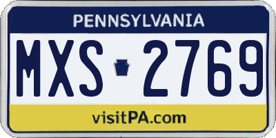 PA license plate MXS2769