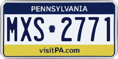 PA license plate MXS2771