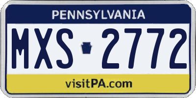 PA license plate MXS2772