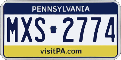 PA license plate MXS2774