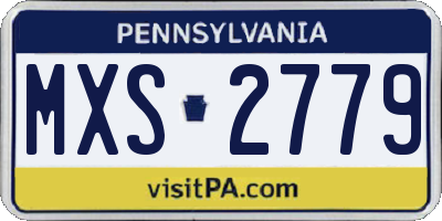 PA license plate MXS2779