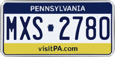 PA license plate MXS2780