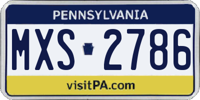 PA license plate MXS2786