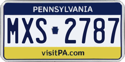 PA license plate MXS2787