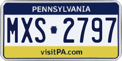 PA license plate MXS2797