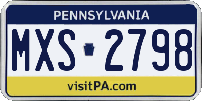 PA license plate MXS2798