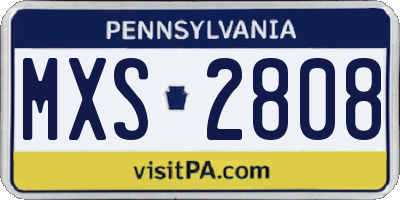 PA license plate MXS2808