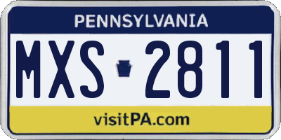 PA license plate MXS2811