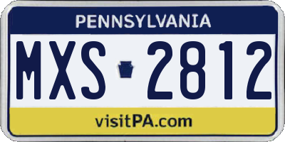 PA license plate MXS2812