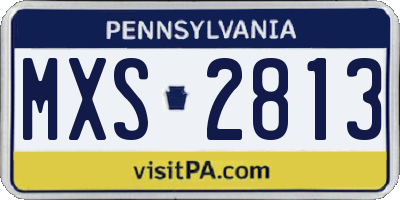 PA license plate MXS2813
