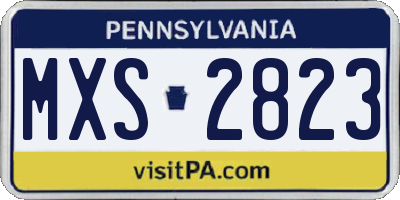 PA license plate MXS2823