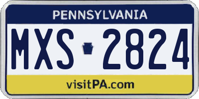 PA license plate MXS2824