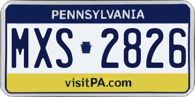 PA license plate MXS2826