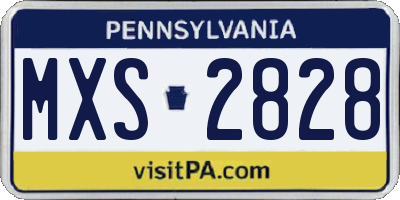 PA license plate MXS2828