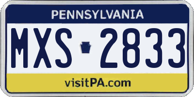 PA license plate MXS2833