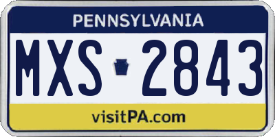 PA license plate MXS2843
