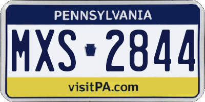 PA license plate MXS2844