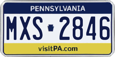 PA license plate MXS2846
