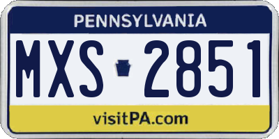 PA license plate MXS2851