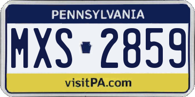 PA license plate MXS2859