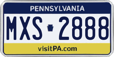 PA license plate MXS2888