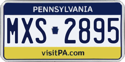 PA license plate MXS2895