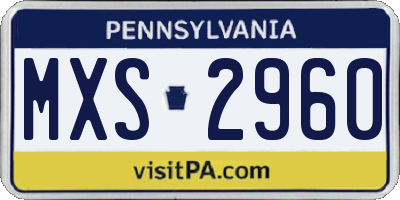 PA license plate MXS2960