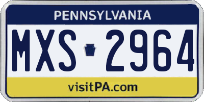PA license plate MXS2964