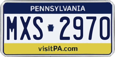 PA license plate MXS2970