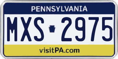 PA license plate MXS2975