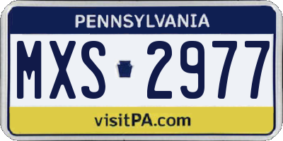 PA license plate MXS2977