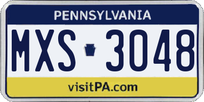 PA license plate MXS3048