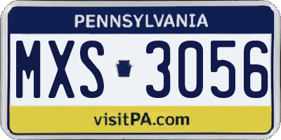 PA license plate MXS3056